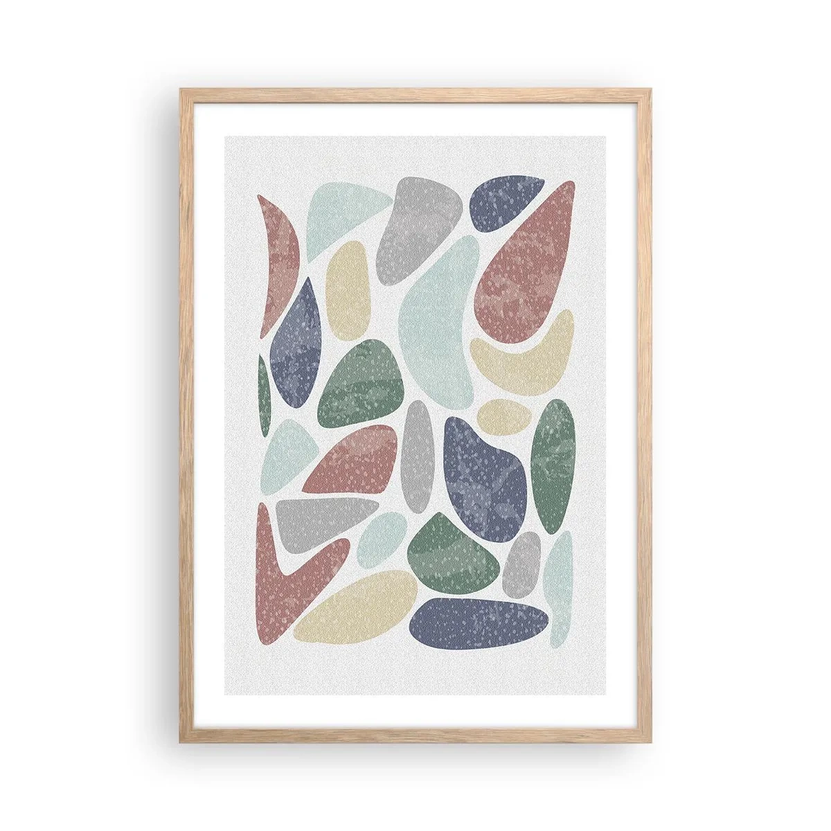 Poster in einem Rahmen aus heller Eiche - Mosaik aus pulverförmigen Farben - 50x70 cm