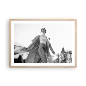 Poster in einem Rahmen aus heller Eiche - Gehst du mit mir? - 70x50 cm