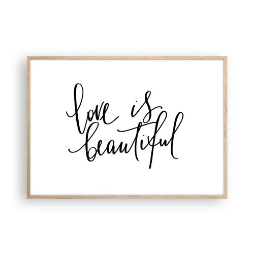 Poster in einem Rahmen aus heller Eiche - Lies und wiederhol - 100x70 cm