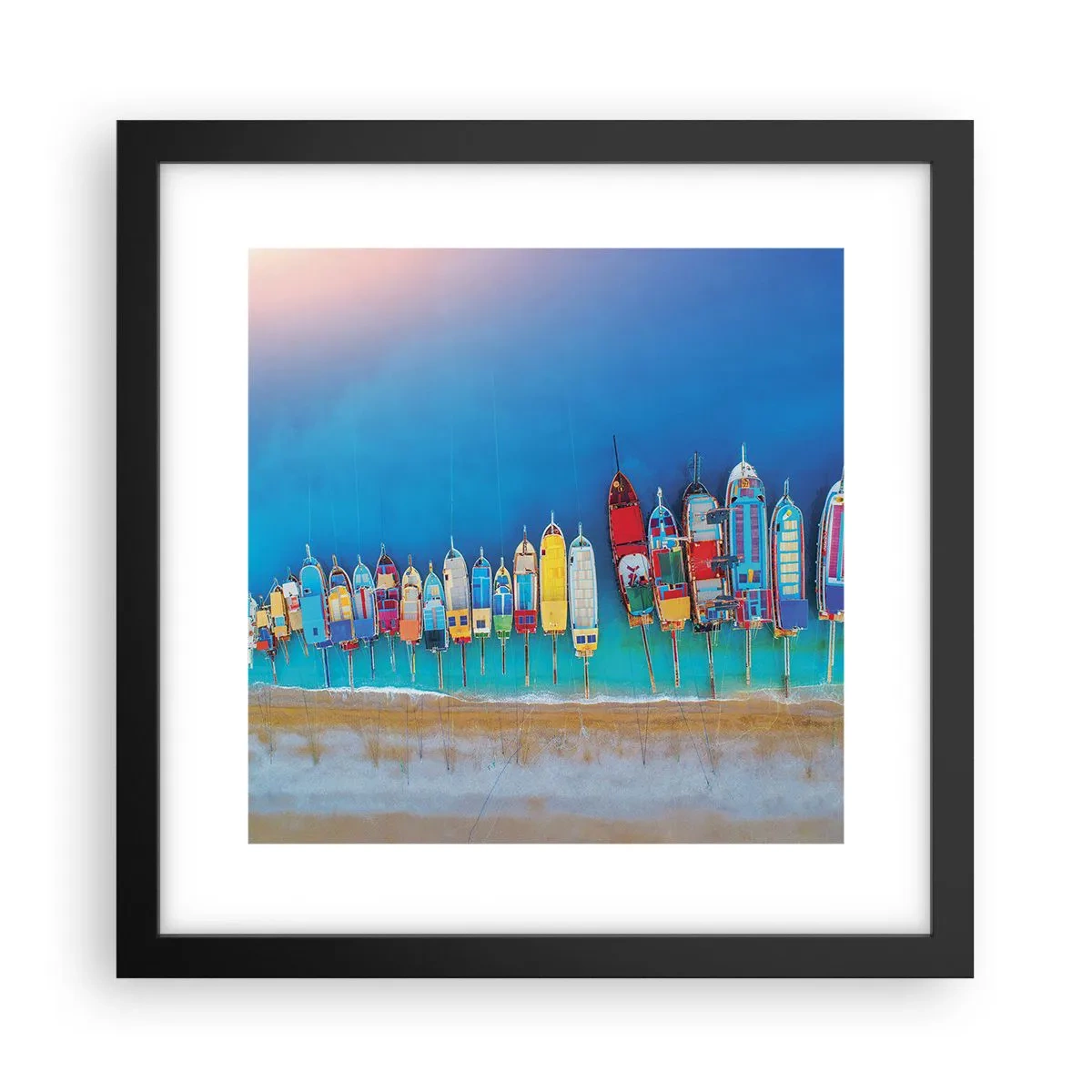 Poster in einem schwarzem Rahmen - Aus der Vogelperspektive - 30x30 cm