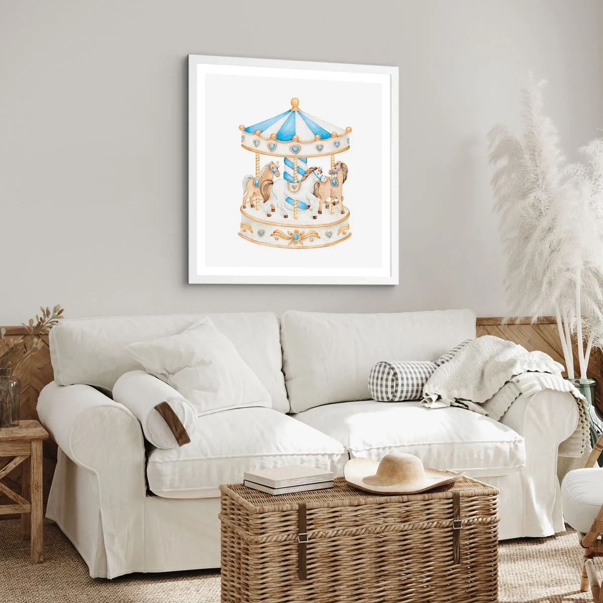 Poster in einem weißen Rahmen - Süße Kindheit - 30x30 cm