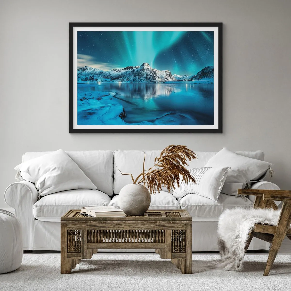 Poster in einem schwarzem Rahmen - Lichtnacht - 40x30 cm