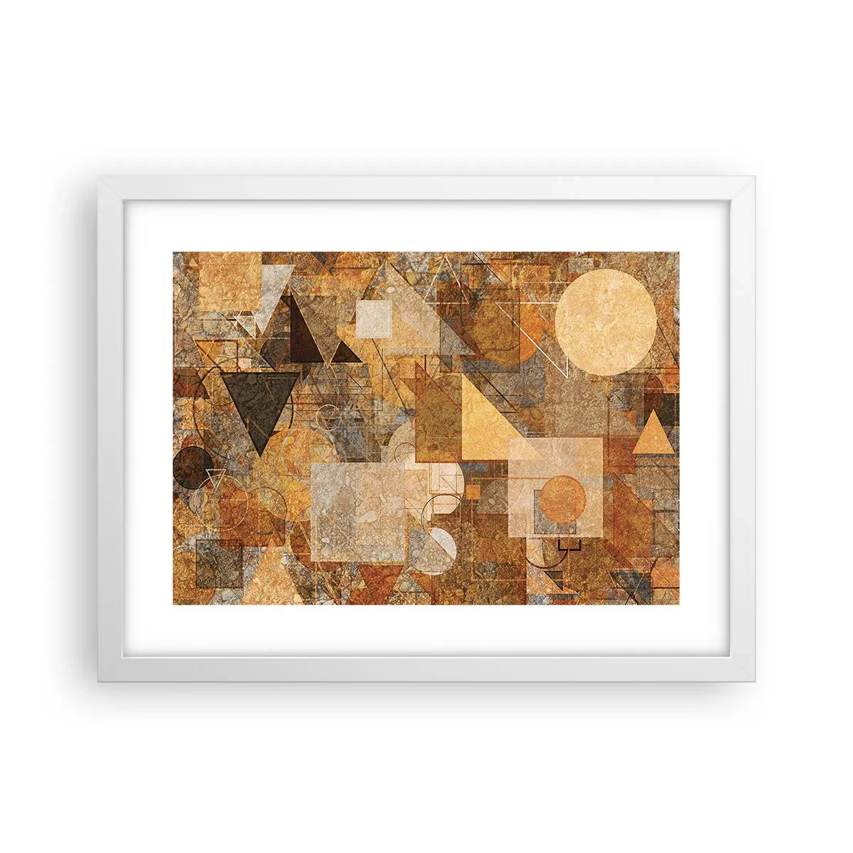 Poster in einem weißen Rahmen - Eine kubistische Studie aus Bronze - 40x30 cm