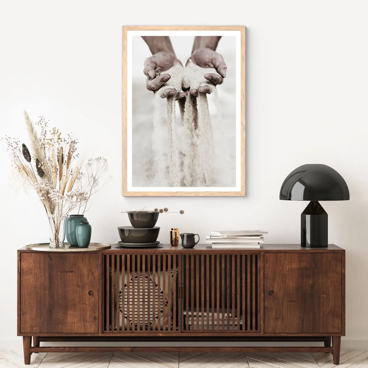 Poster in einem Rahmen aus heller Eiche - Mit diesen Händen… - 61x91 cm