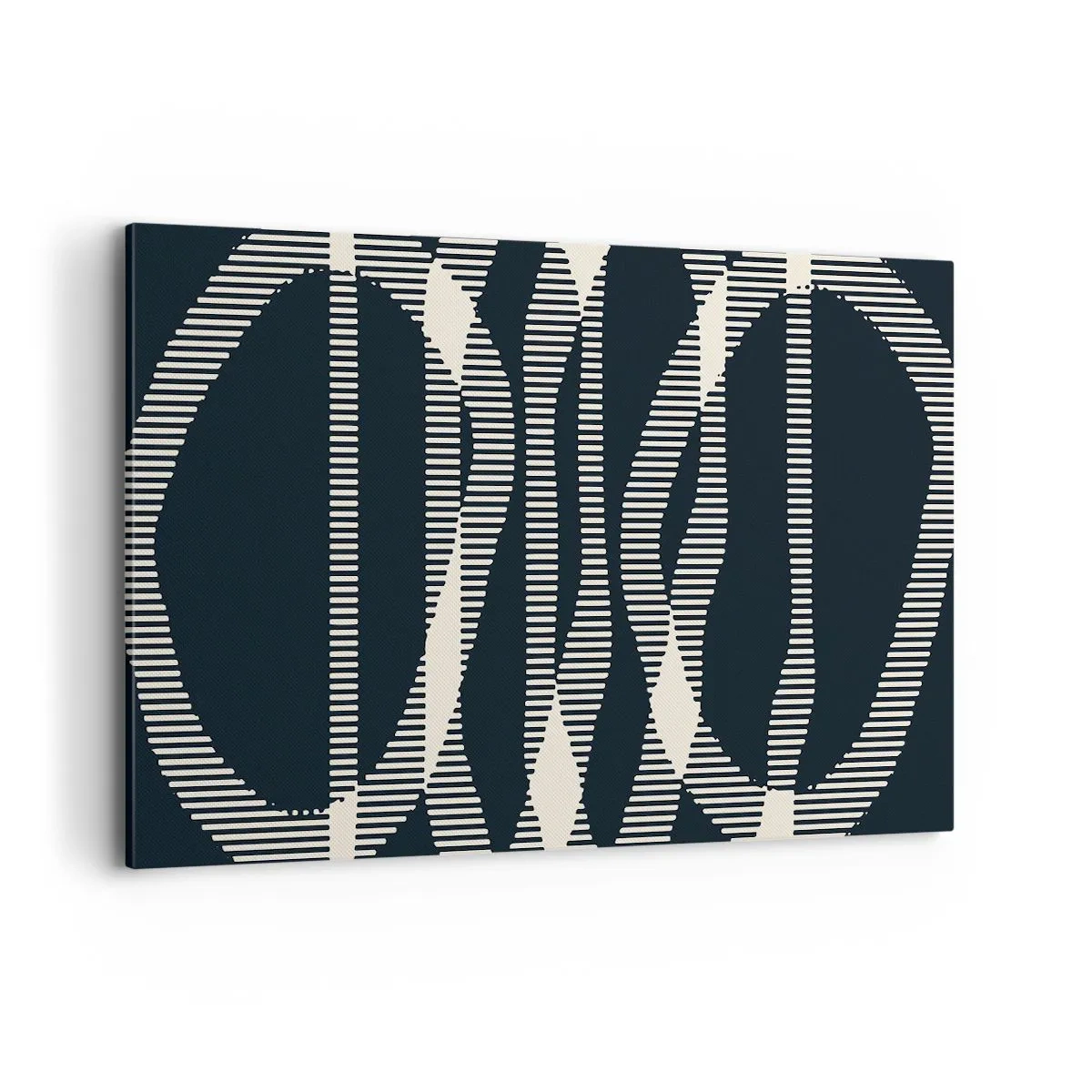 Bild auf Leinwand - Leinwandbild - Geometrische Linien in hellen Farbtönen auf dunklem Hintergrund - 120x80cm - Ein Versuch, die Dunkelheit zu durchbrechen - Moderne Wanddekoration für Wohnzimmer und Schlafzimmer ARTTOR