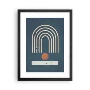 Poster in einem schwarzem Rahmen - Geometrie auf dem Granatapfel - 30x40 cm