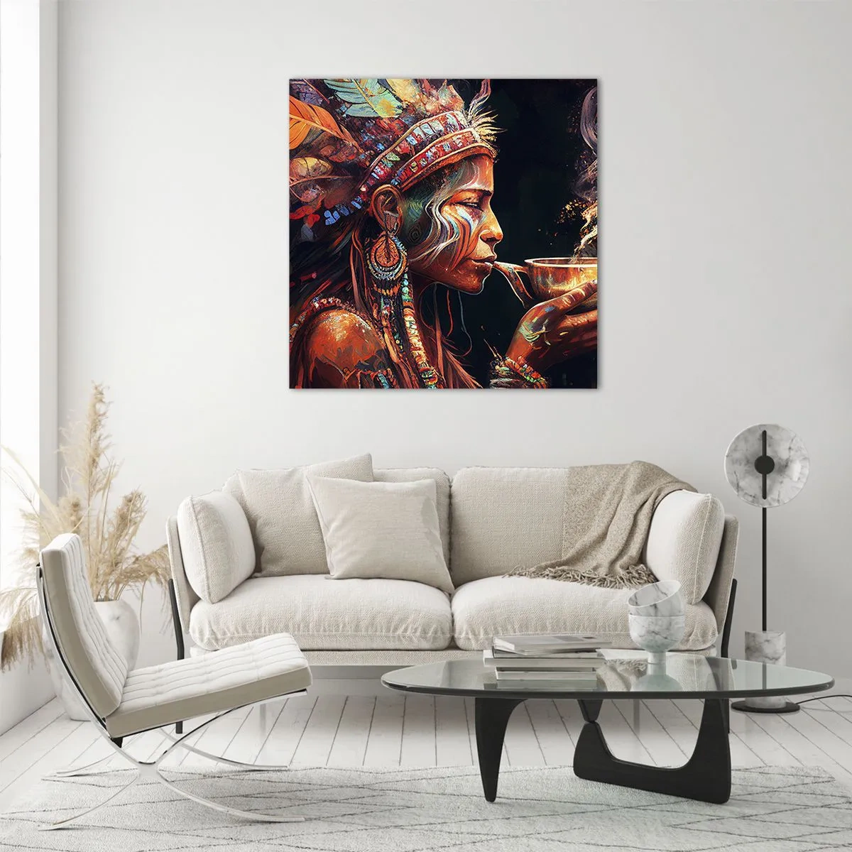 Glasbild - Bild auf glas - Magisches Ritual - 70x70 cm