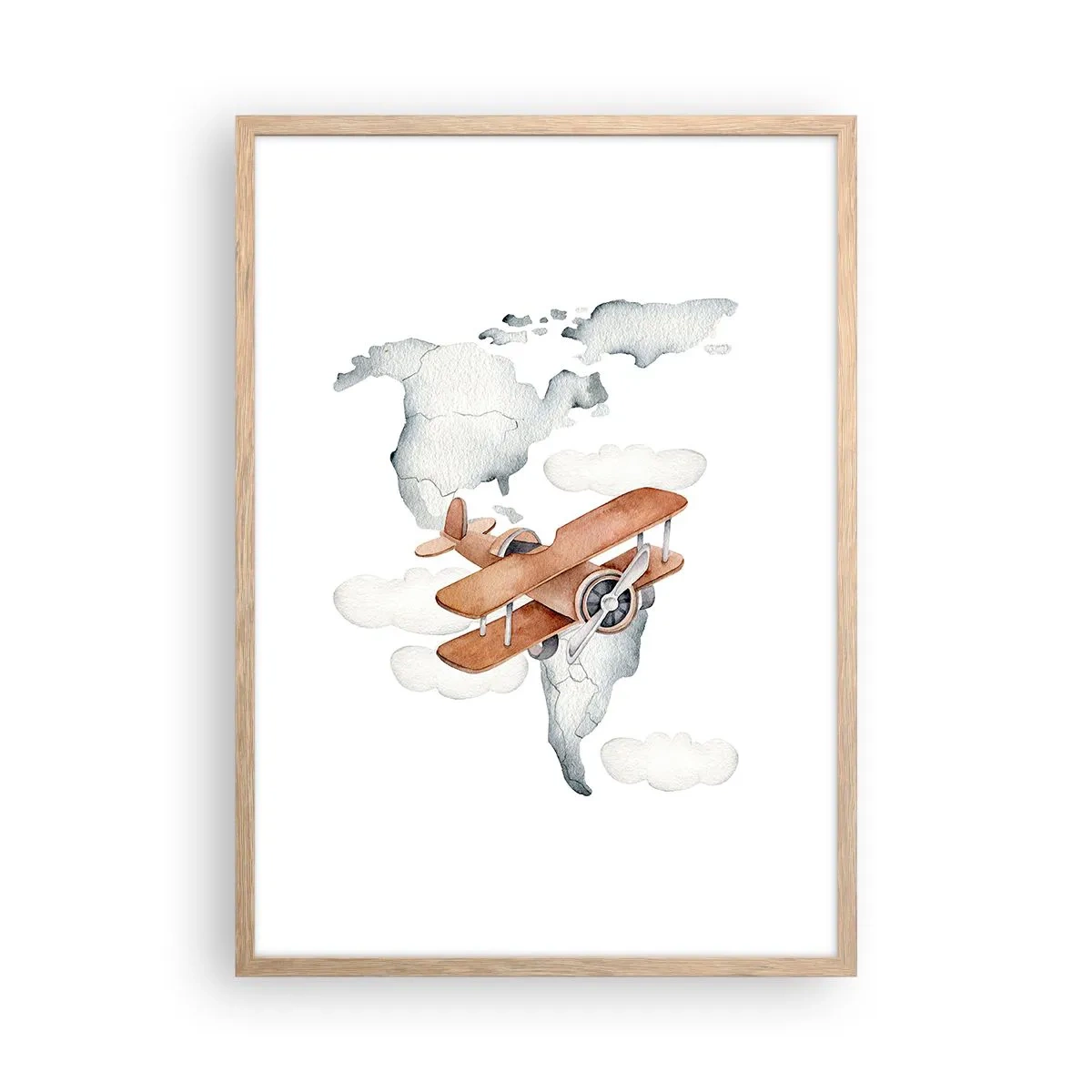 Poster in einem Rahmen aus heller Eiche - Im Pioniergeist - 50x70 cm