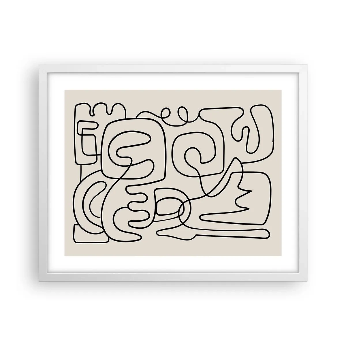 Poster in einem weißen Rahmen - Folge der Spur - 50x40 cm