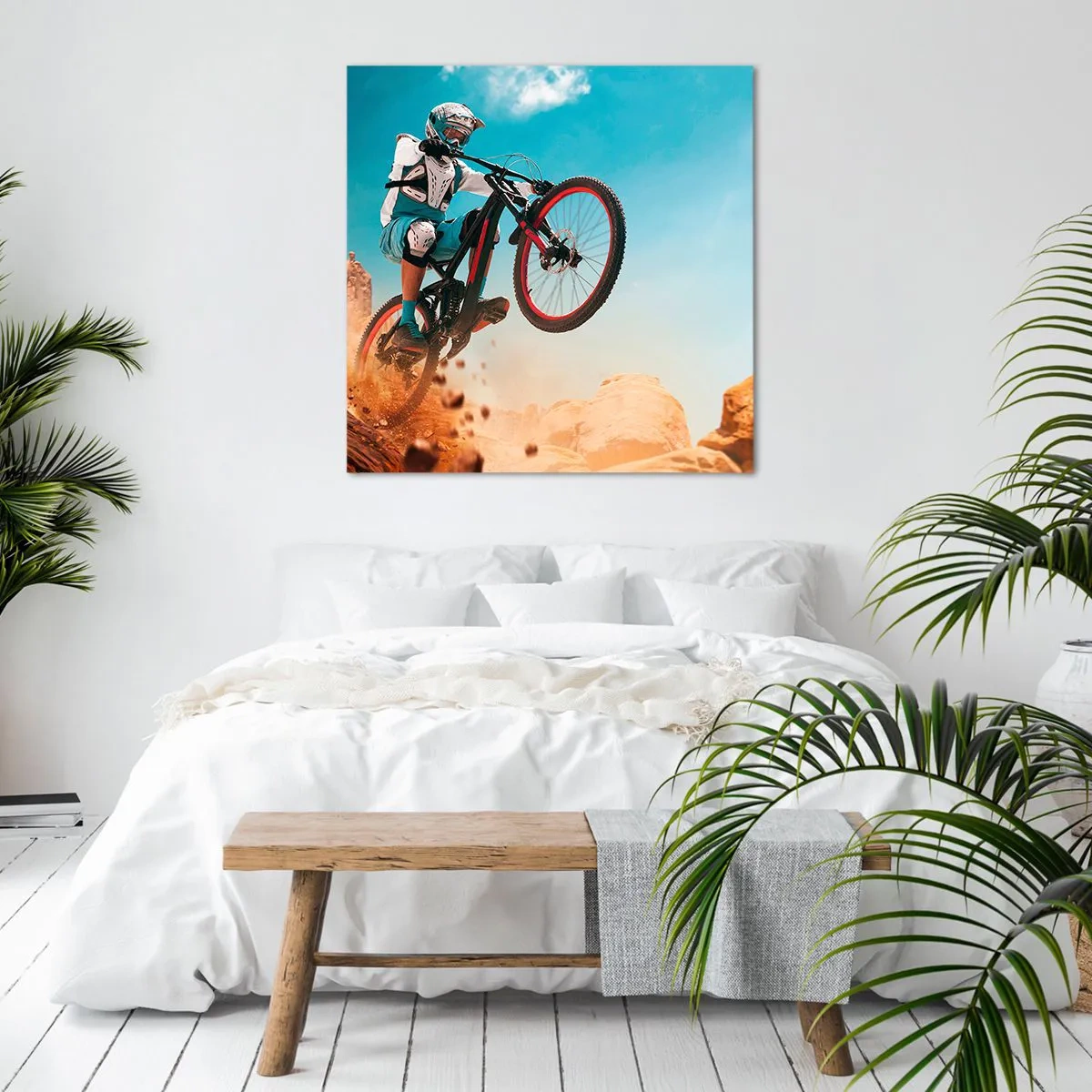 Bild auf Leinwand - Leinwandbild - Fahrrad-Wahnsinn-Dämon - 70x70 cm