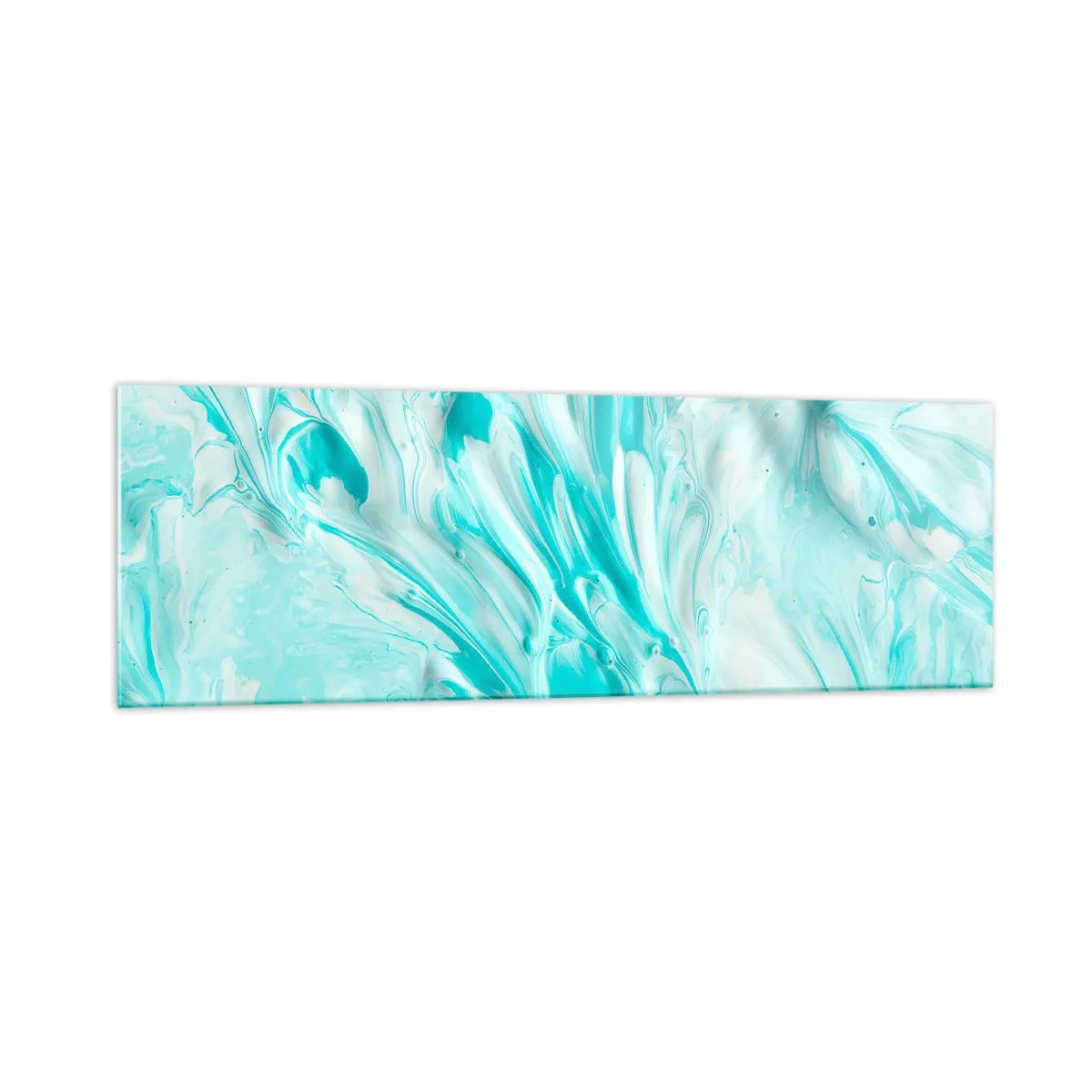 Glasbild - Bild auf glas - Ein abstraktes Motiv in Pastelltönen von Blau und Weiß. - 160x50cm - Für immer zusammen - Moderne Wanddekoration für Wohnzimmer und Schlafzimmer ARTTOR