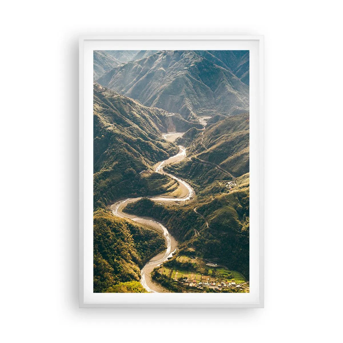 Poster in einem weißen Rahmen - Direkt aus dem Herzen der Berge - 61x91 cm