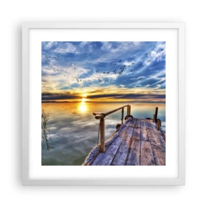 Poster in einem weißen Rahmen - Der Wind geht zur Ruhe - 40x40 cm