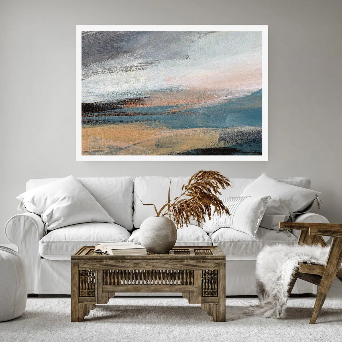 Poster - Abstraktion: nördliche Landschaft - 91x61 cm