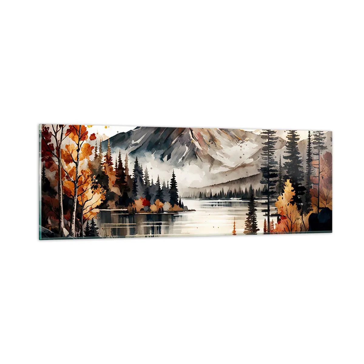 Glasbild - Bild auf glas - Goldener Herbst in den Bergen - 90x30 cm