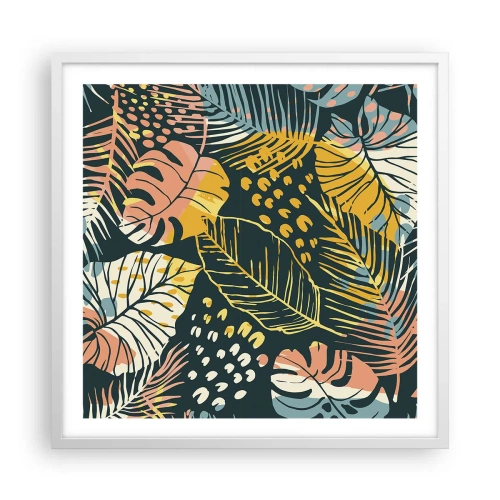 Poster in einem weißen Rahmen - Grüne Fantasie - 60x60 cm