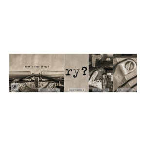 Fototapeten Muster Premium Sand - Erzähl es mir - Schäummaschine, Jahrgang, Retro - 100x30 cm