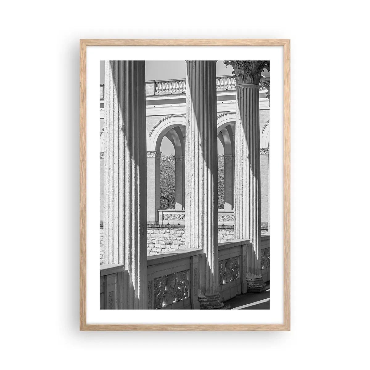Poster in einem Rahmen aus heller Eiche - Sonnige Arkade - 50x70 cm