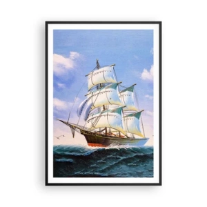 Poster in einem schwarzem Rahmen - Mit Stolz mit dem Wind - 70x100 cm