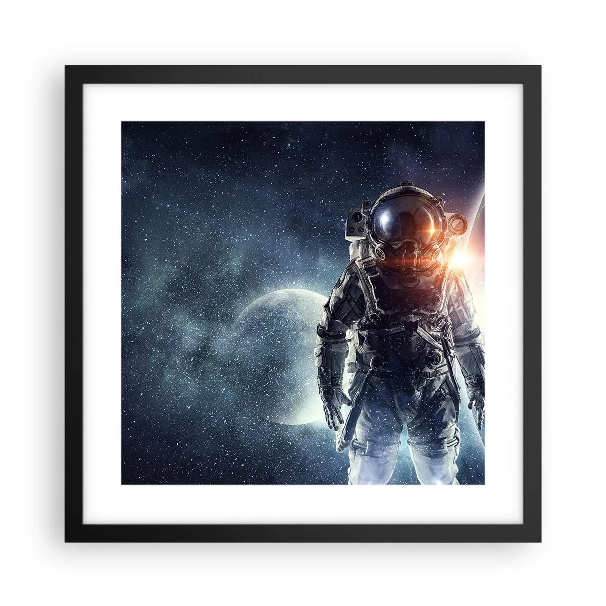 Poster in einem schwarzem Rahmen - Weltraumabenteuer - 40x40 cm