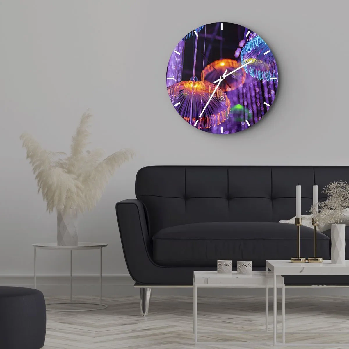 Wanduhr - Glasuhr - Lichtbrunnen - 30x30 cm