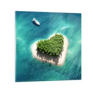 Glasbild - Bild auf glas - ich liebe Sommer - 60x60 cm