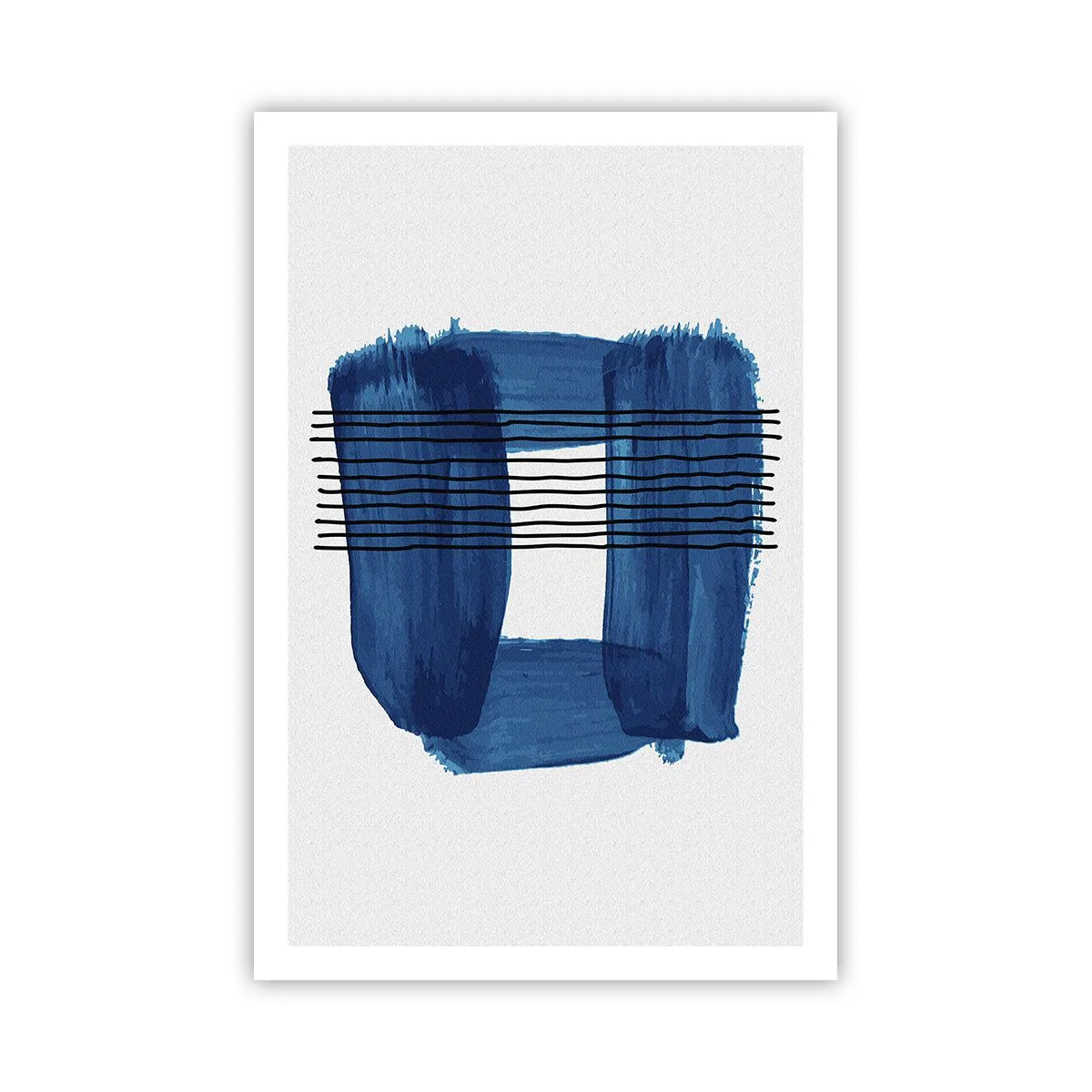 Poster - Blaue und schwarze Komposition - 61x91 cm