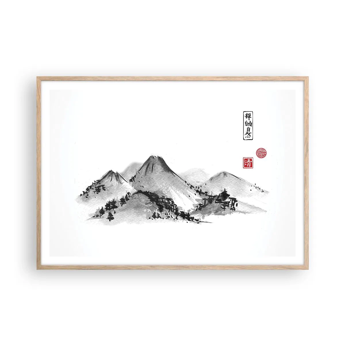 Poster in einem Rahmen aus heller Eiche - Unendliche Fernen - 100x70 cm