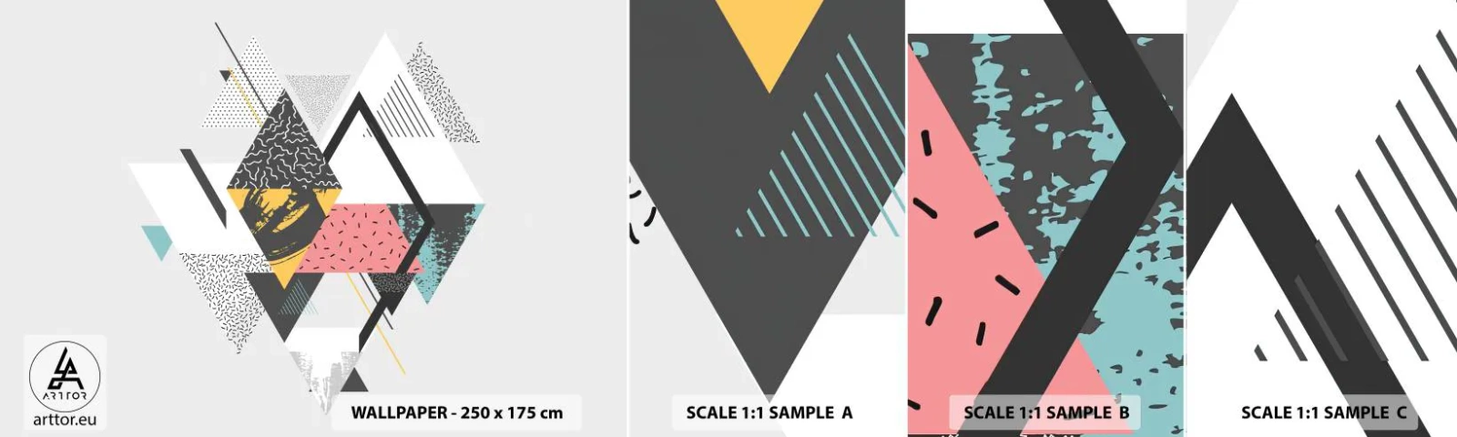 Fototapetenmuster Standard Eco - Variation über Dreieck und Raute - Abstraktion, Stück, Dreiecke - 100x30 cm