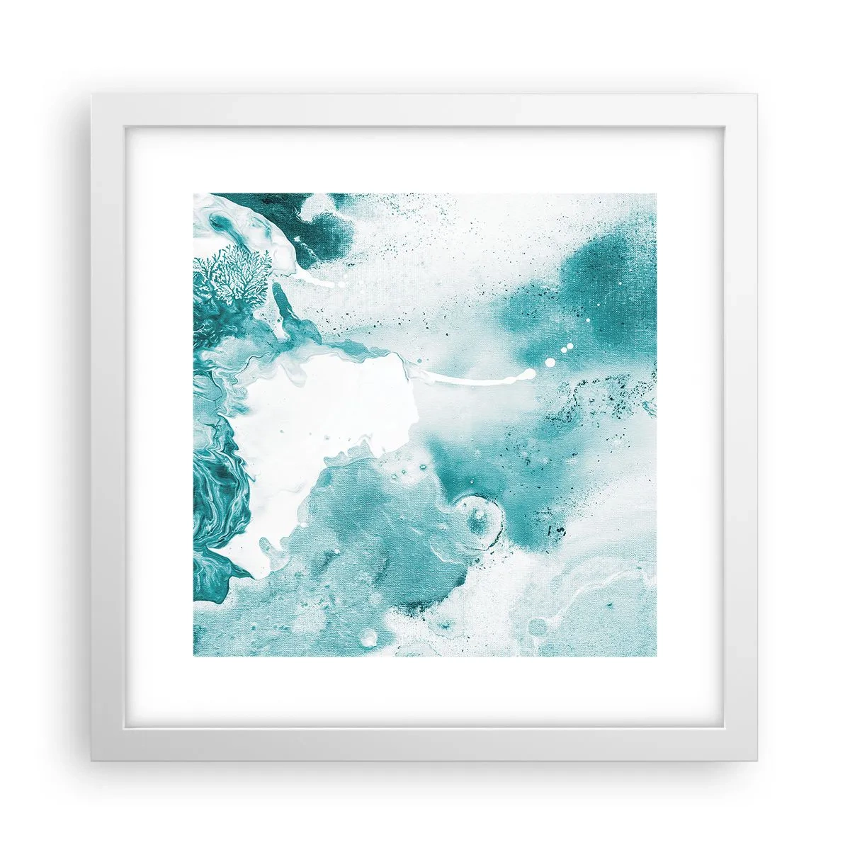 Poster in einem weißen Rahmen - Morast von Blau - 30x30 cm