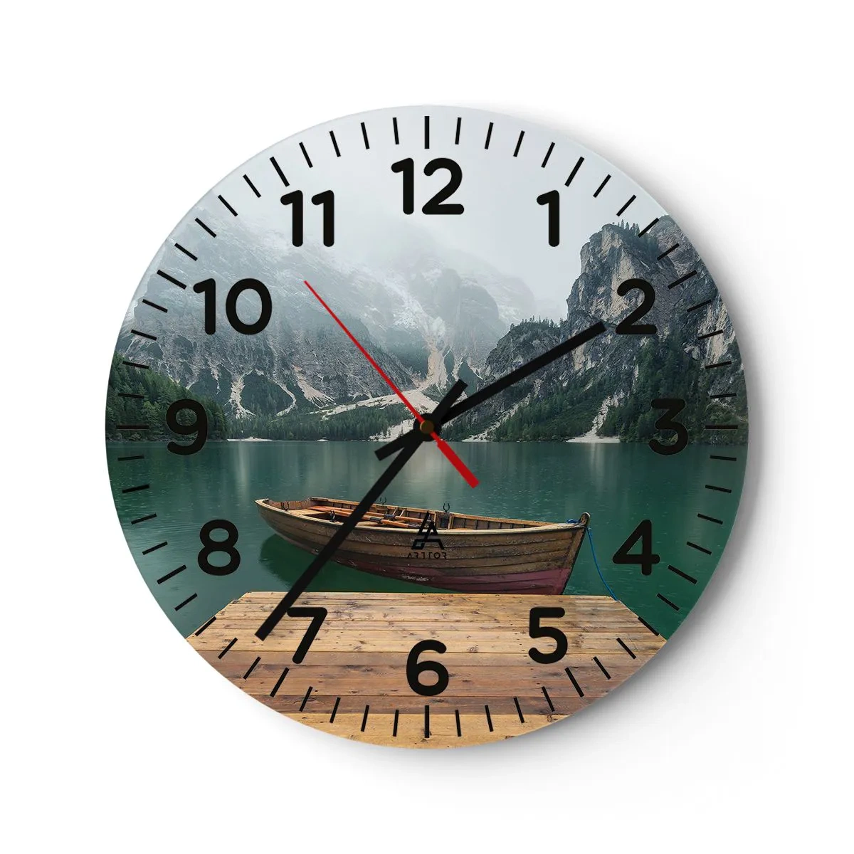 Wanduhr - Glasuhr - Und die stolzen Felsen der Stirn - 30x30 cm