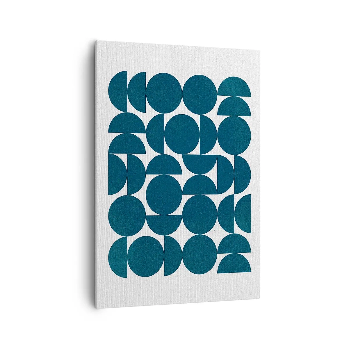 Bild auf Leinwand - Leinwandbild - Geometrische Formen in Marineblautönen auf weißem Hintergrund - 70x100cm - Kreise und Halbkreise - Moderne Wanddekoration für Wohnzimmer und Schlafzimmer ARTTOR
