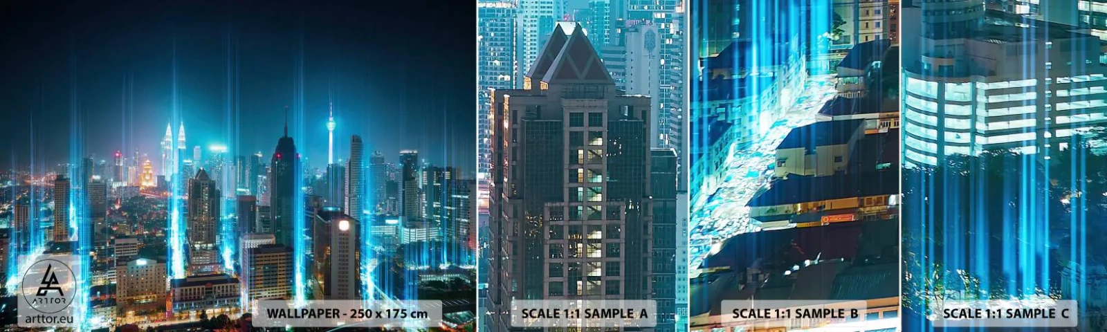 Fototapeten Muster Selbstklebend Deluxe Sticker - Auf Berliner Art gegen den Himmel - Stadt, Die Architektur, Reisen - 100x30 cm