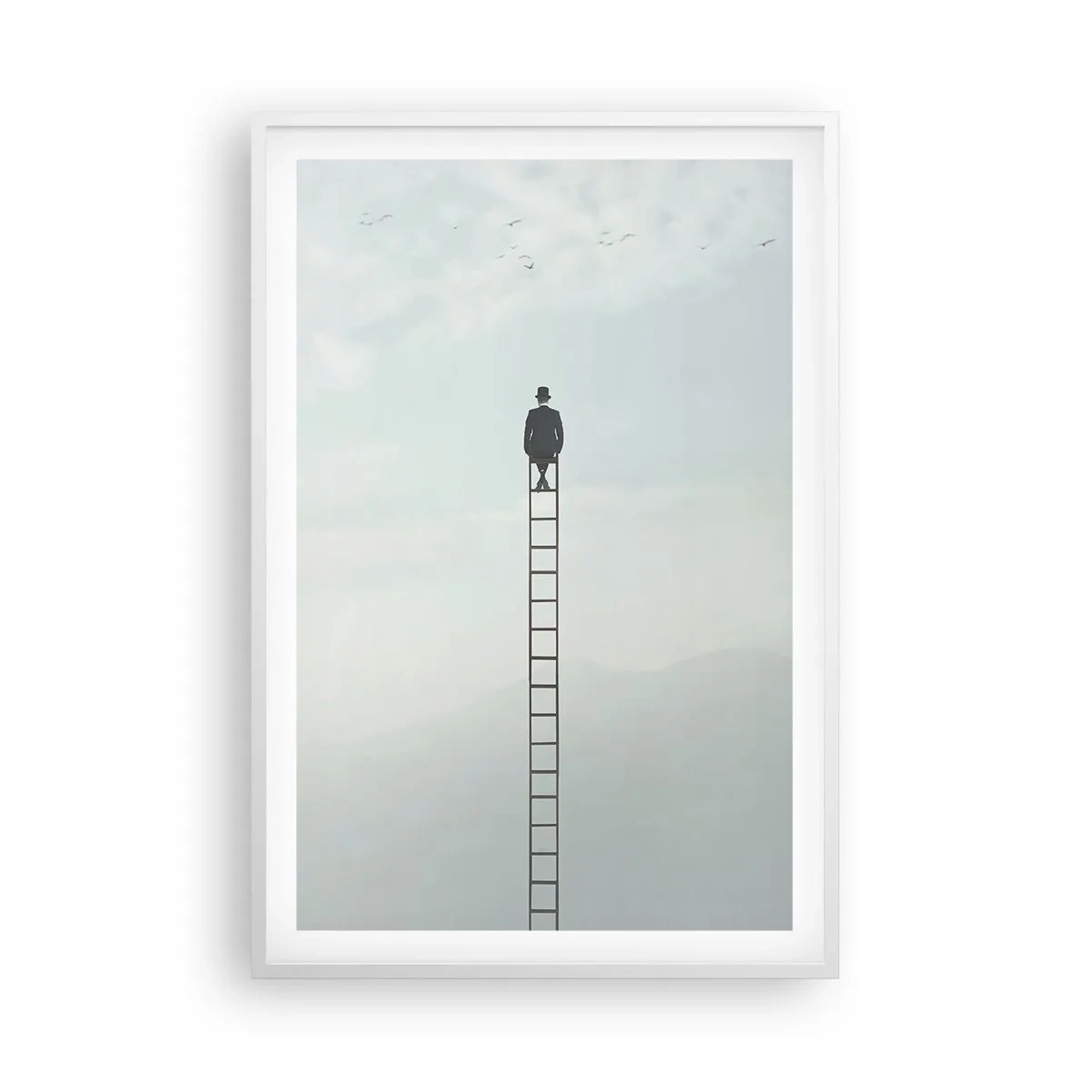 Poster in einem weißen Rahmen - Erhebe dich darüber! - 61x91 cm