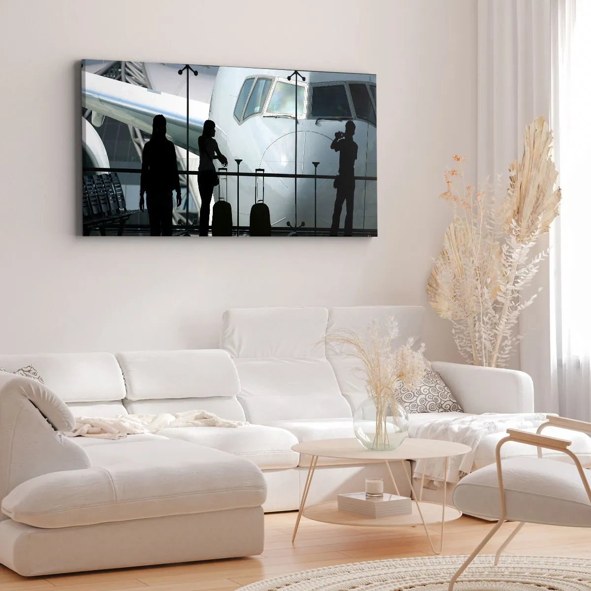 Bild auf Leinwand - Leinwandbild - Vis a vis am Flughafen - 100x40 cm