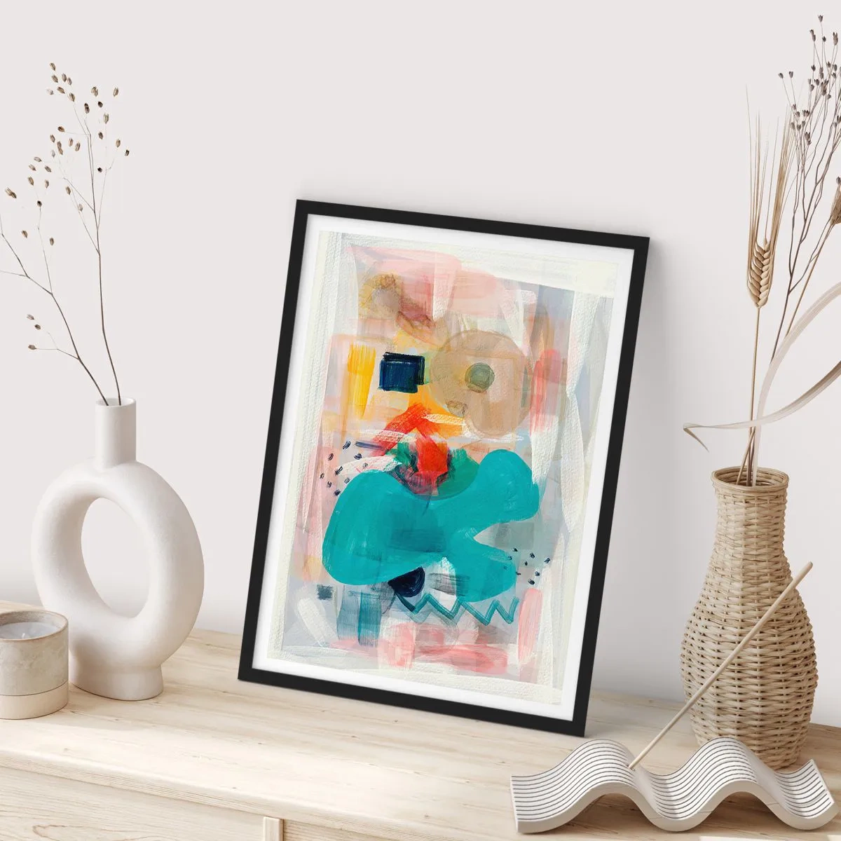 Poster in einem schwarzem Rahmen - Buntes Spiel - 30x40 cm