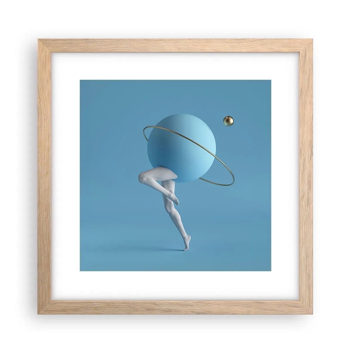 Poster in einem Rahmen aus heller Eiche - Und die Planeten spielen verrückt - 30x30 cm