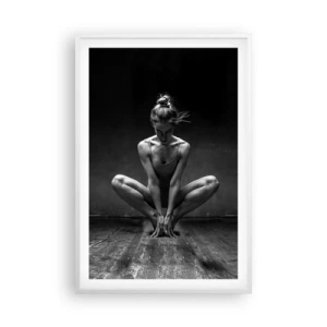 Poster in einem weißen Rahmen - Konzentration der Tanzenergie - 61x91 cm