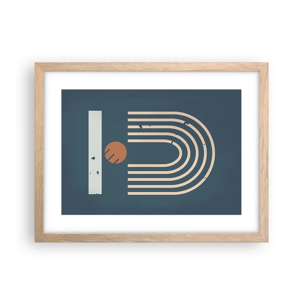 Poster in einem Rahmen aus heller Eiche - Geometrie auf dem Granatapfel - 40x30 cm