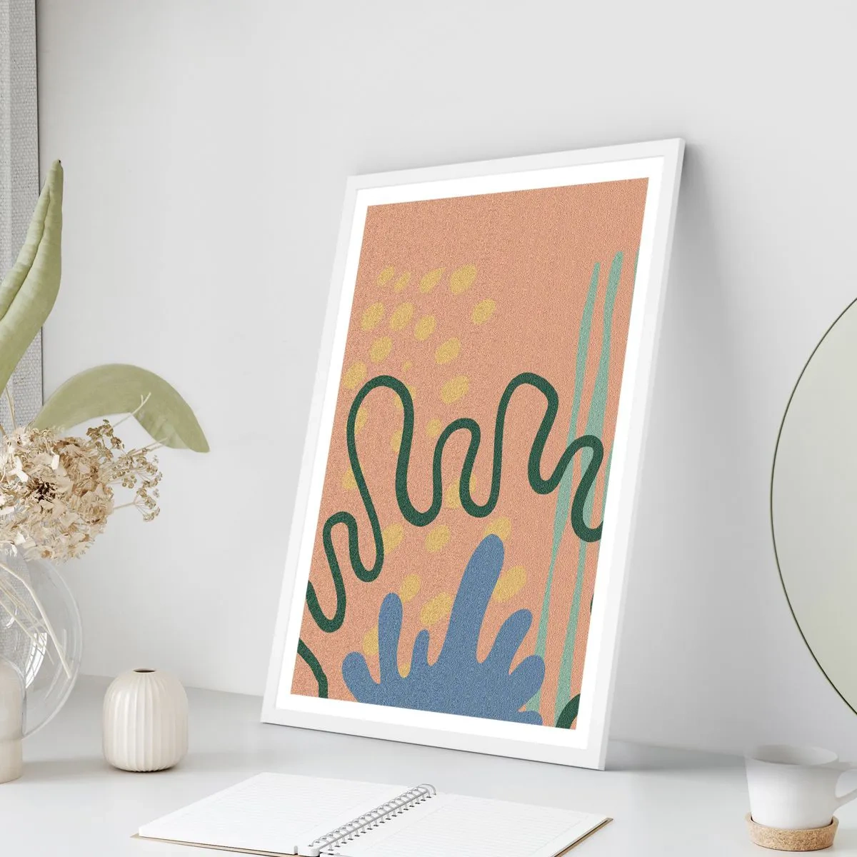 Poster in einem weißen Rahmen - Abstraktion: Vielfalt der Natur - 30x40 cm