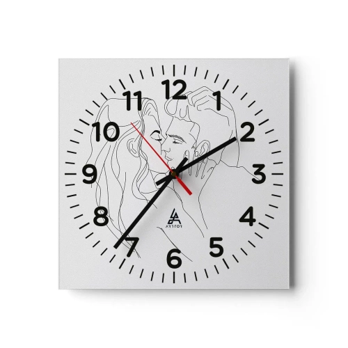 Wanduhr - Glasuhr - Dieselbe Linie - 40x40 cm
