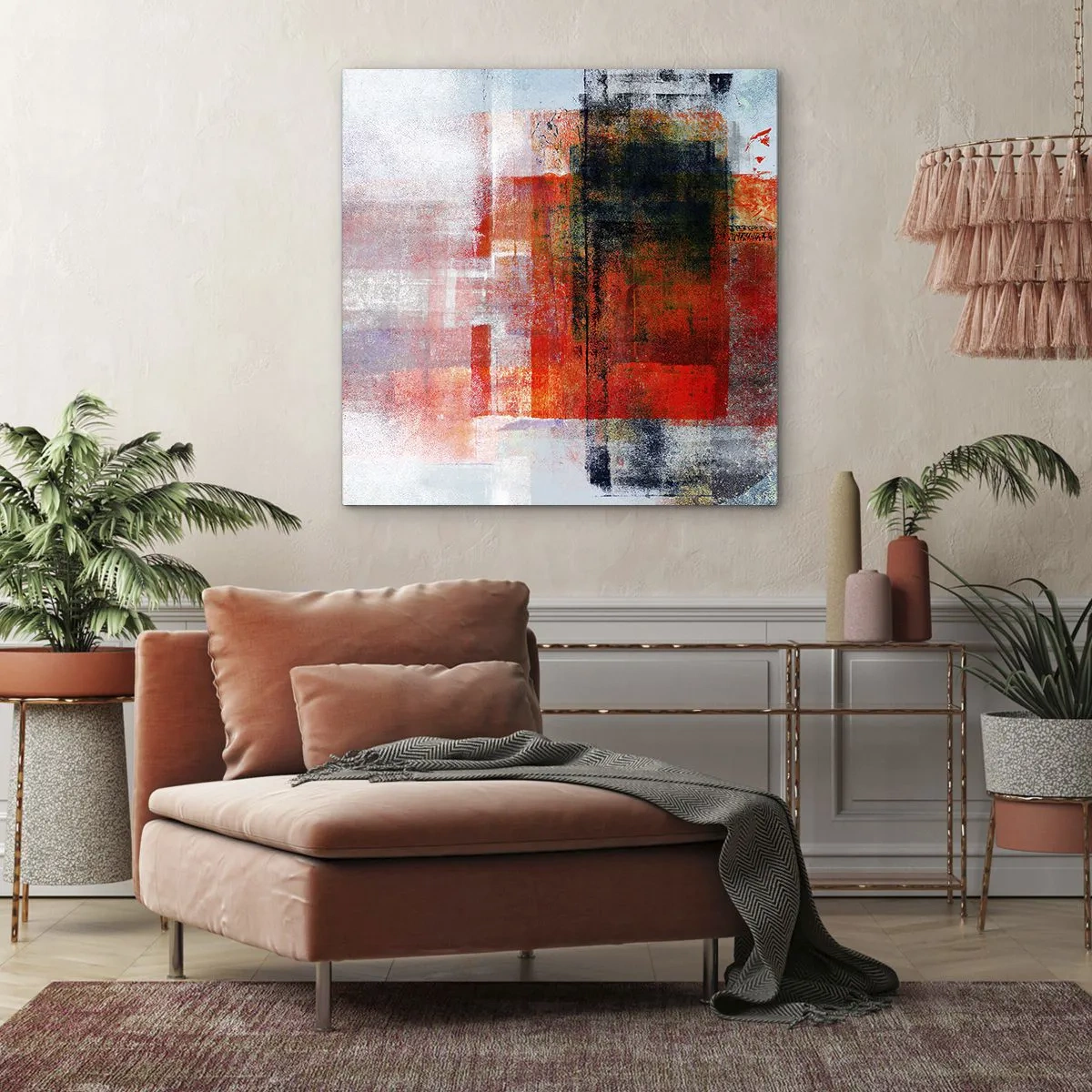 Bild auf Leinwand - Leinwandbild - Komposition leuchtet - 70x70 cm