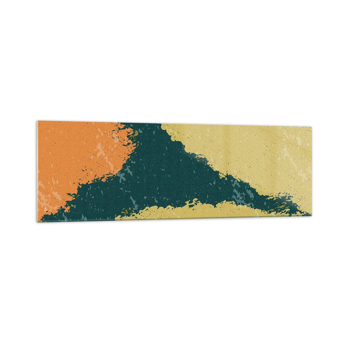 Glasbild - Bild auf glas - Abstrakte Flecken in erdigen und grünen Farben - 160x50cm - Abstraktion – langsame Bewegung - Moderne Wanddekoration für Wohnzimmer und Schlafzimmer ARTTOR