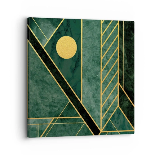 Bild auf Leinwand - Leinwandbild - Dynamik von Gold und Azurblau - 30x30 cm