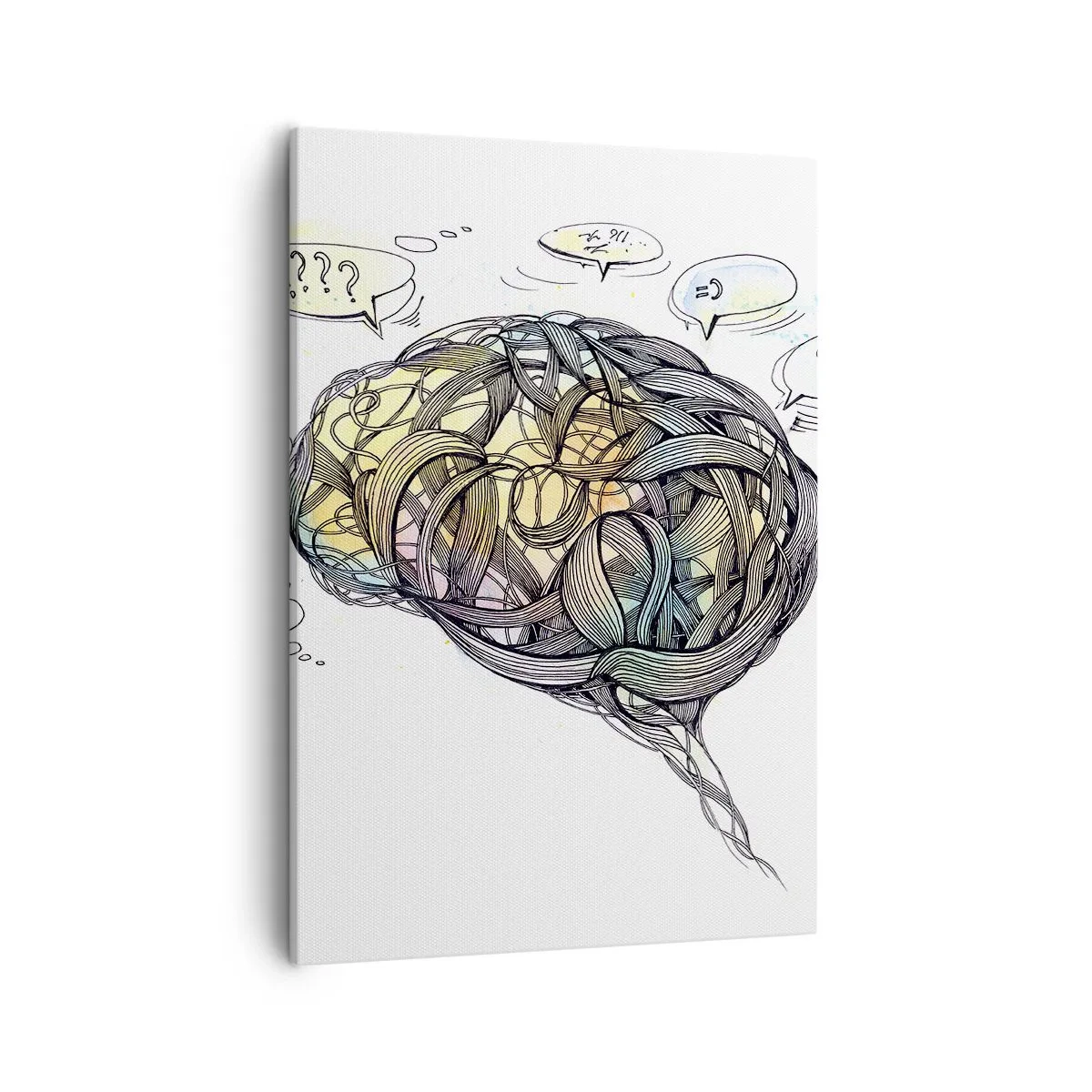 Bild auf Leinwand - Leinwandbild - Eine künstlerische Vision des Gehirns mit bunten Elementen - 50x70cm - Mann - ein großes Geheimnis - Moderne Wanddekoration für Wohnzimmer und Schlafzimmer ARTTOR