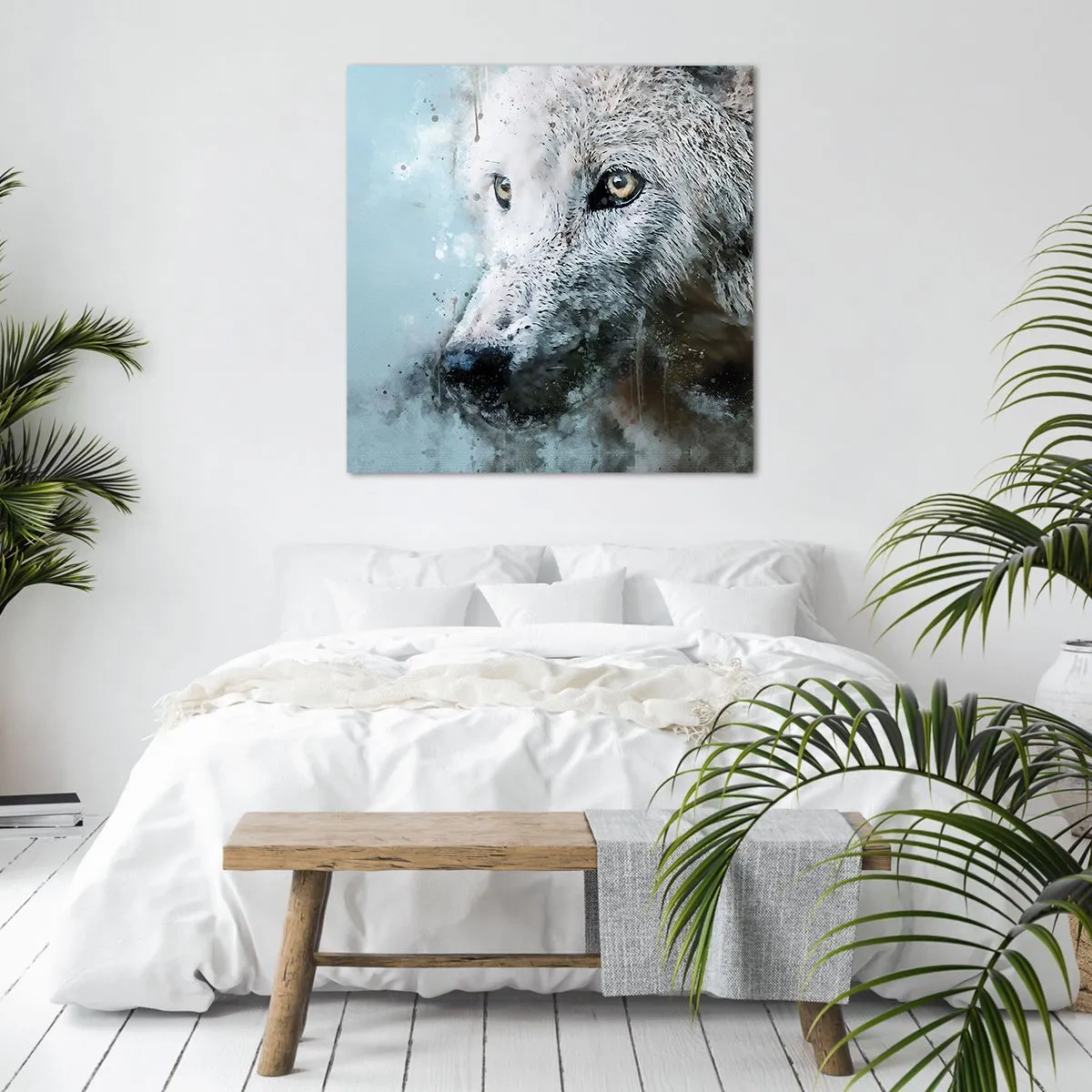 Bild auf Leinwand - Leinwandbild - Lerne die Wolfsseele kennen - 50x50 cm