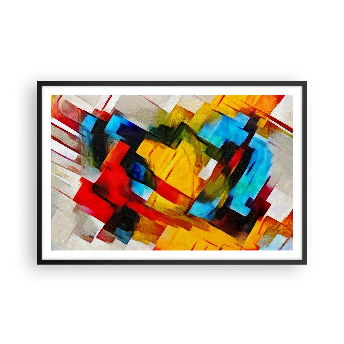 Poster in einem schwarzem Rahmen - Ein bunter Interleaver - 91x61 cm