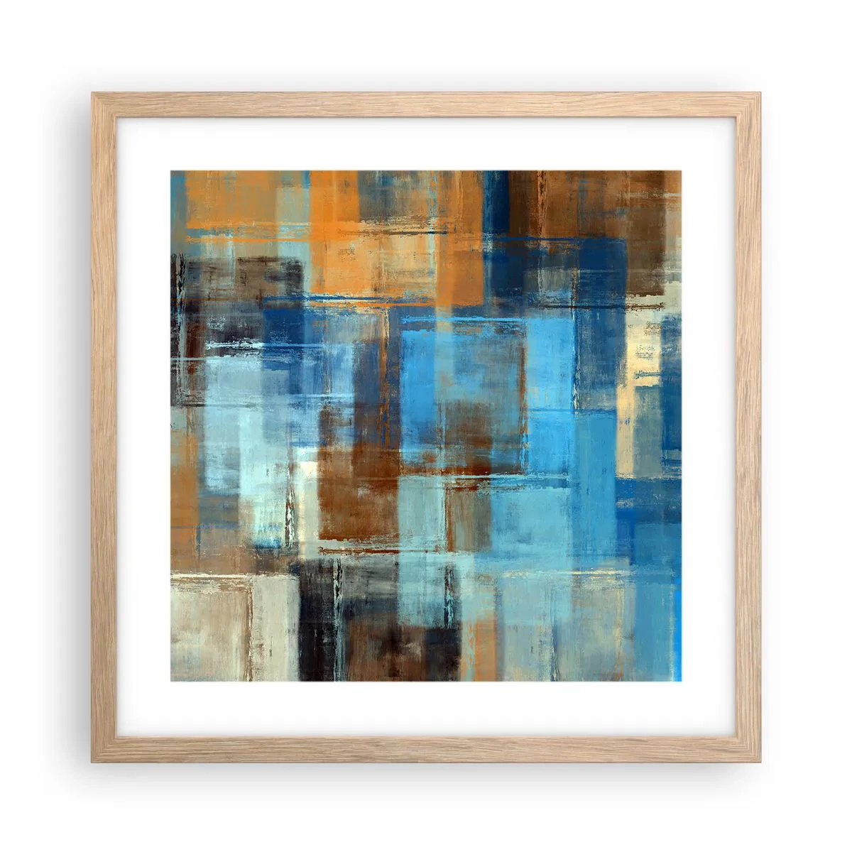 Poster in einem Rahmen aus heller Eiche - Durch den blauen Schleier - 40x40 cm