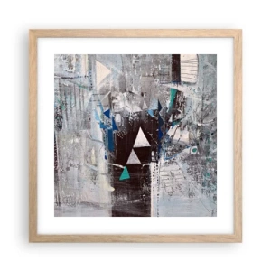 Poster in einem Rahmen aus heller Eiche - Überschreibende Reihenfolge der Dreiecke - 40x40 cm