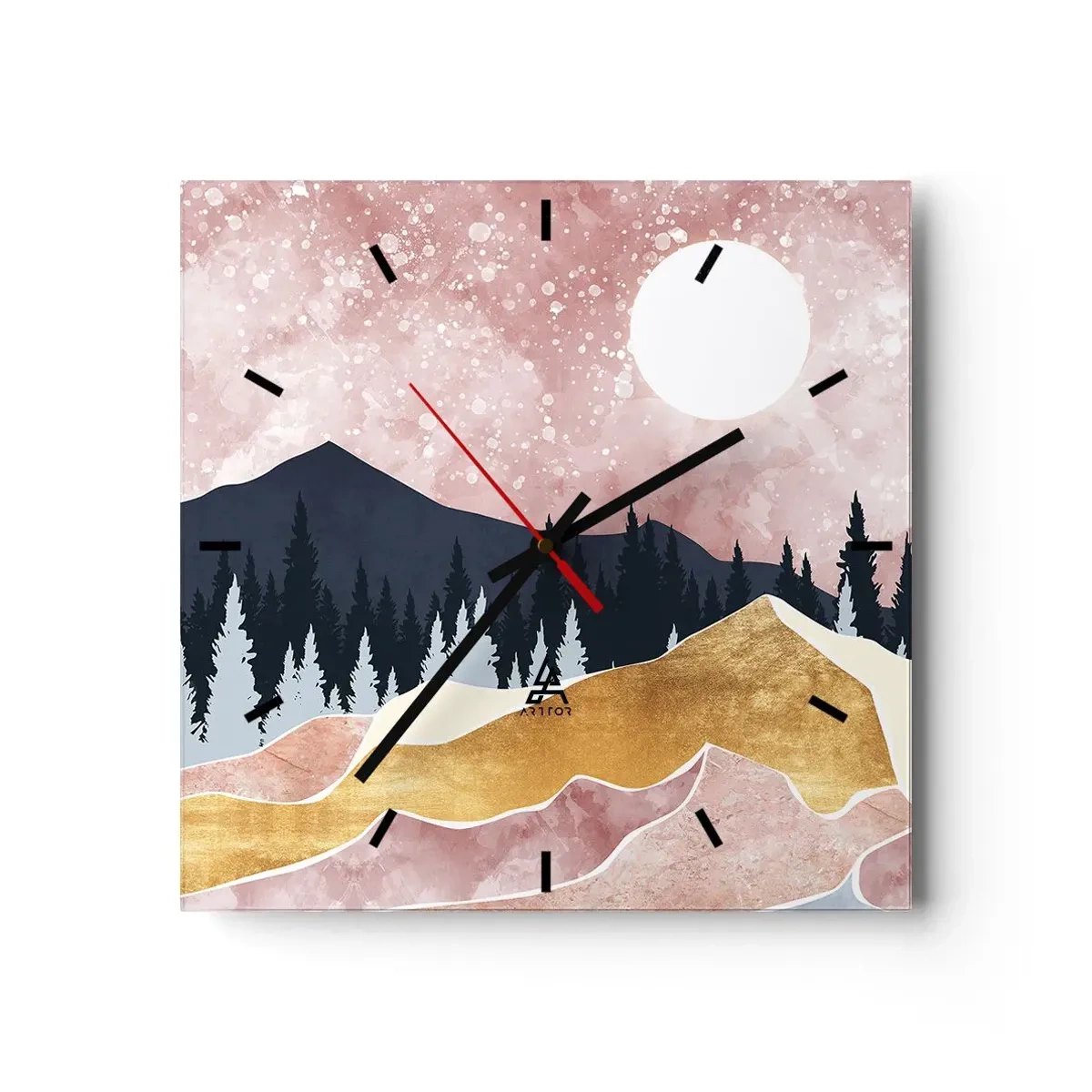 Wanduhr - Glasuhr - Nachtwache - 40x40 cm